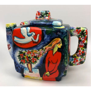 Anatoly Turov Russian Painted Ceramic Tea Pot RARE
